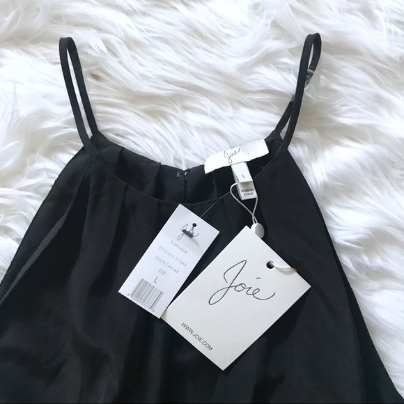 NWT Joie Florilege Silk Halter Dress in Caviar - Picture 4 of 6